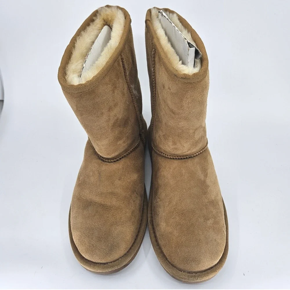 NWTs EMU Australia‎ Stinger Lo Sheepskin Boots Tan Suede Cozy Winter Warm Size 7